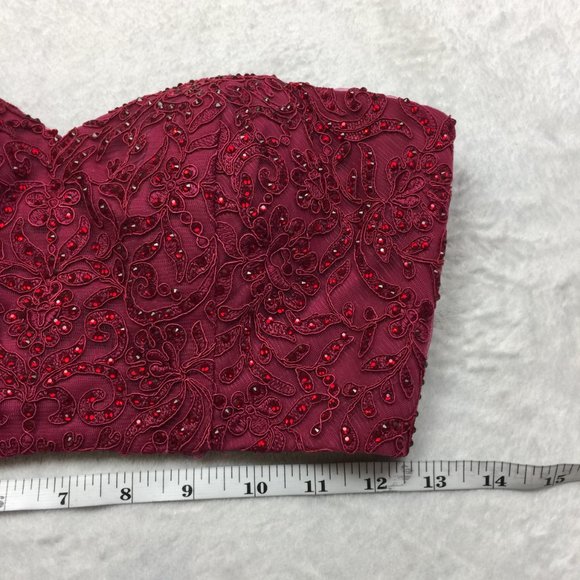 Alyce Paris Burgundy Maxi Dress - Picture 11 of 12